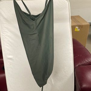 green one piece swim suit